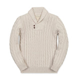 Organic Shawl Collar Cable Sweater