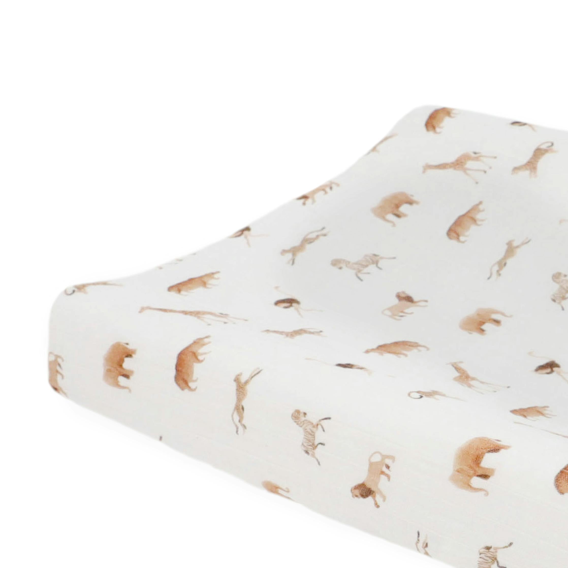 Organic Cotton Muslin Changing Pad Cover - Animal Crackers