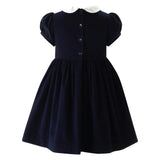 ABC Peter Pan Collar Short Puff Sleeve Smocked Dress