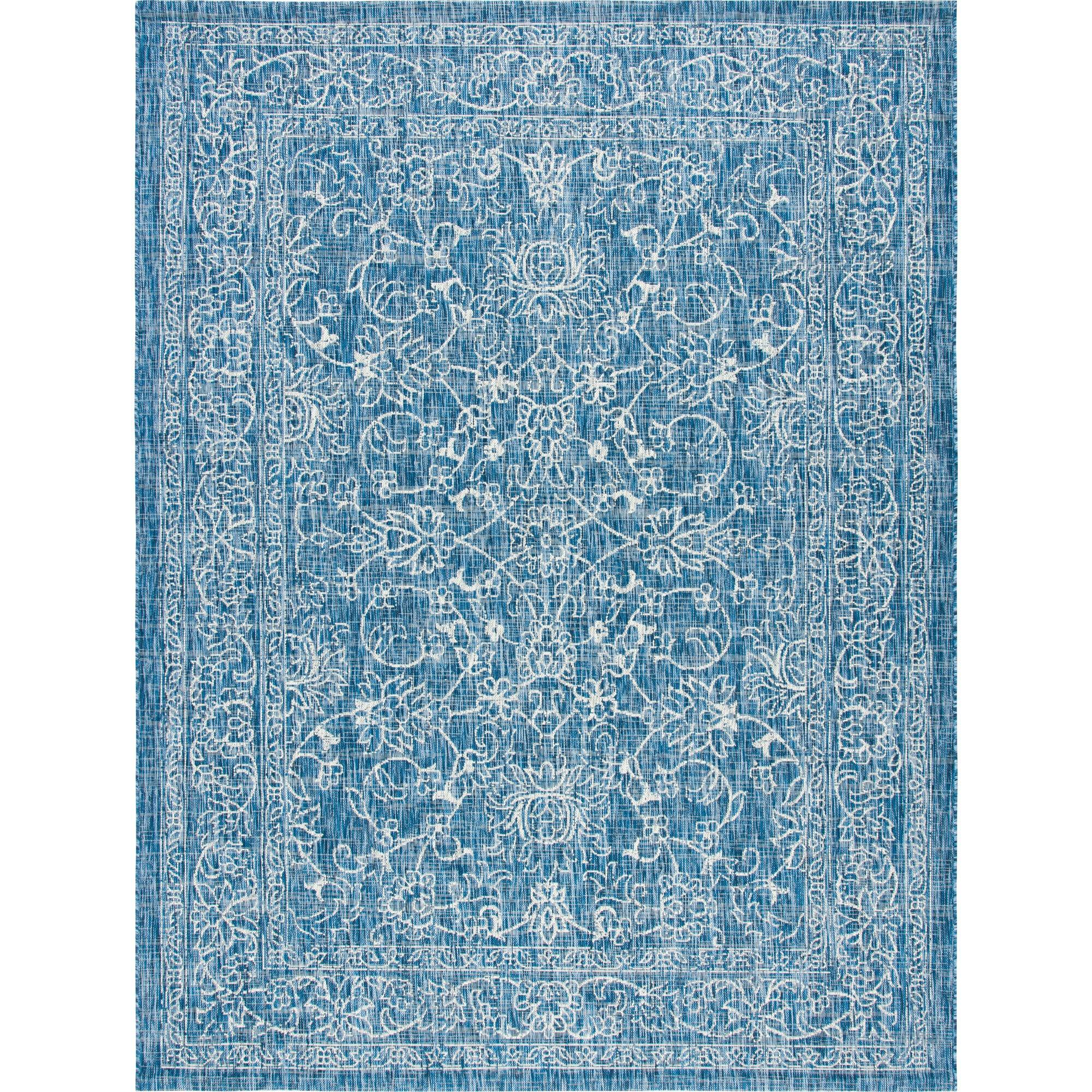 Courtyard Juniper Indoor/Outdoor Rug, Navy