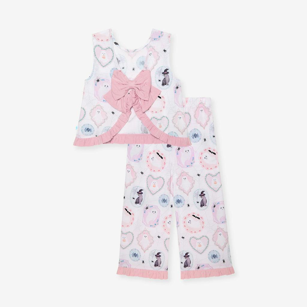 Posh Spooks Ruffled Bow Back Tank Pant Set