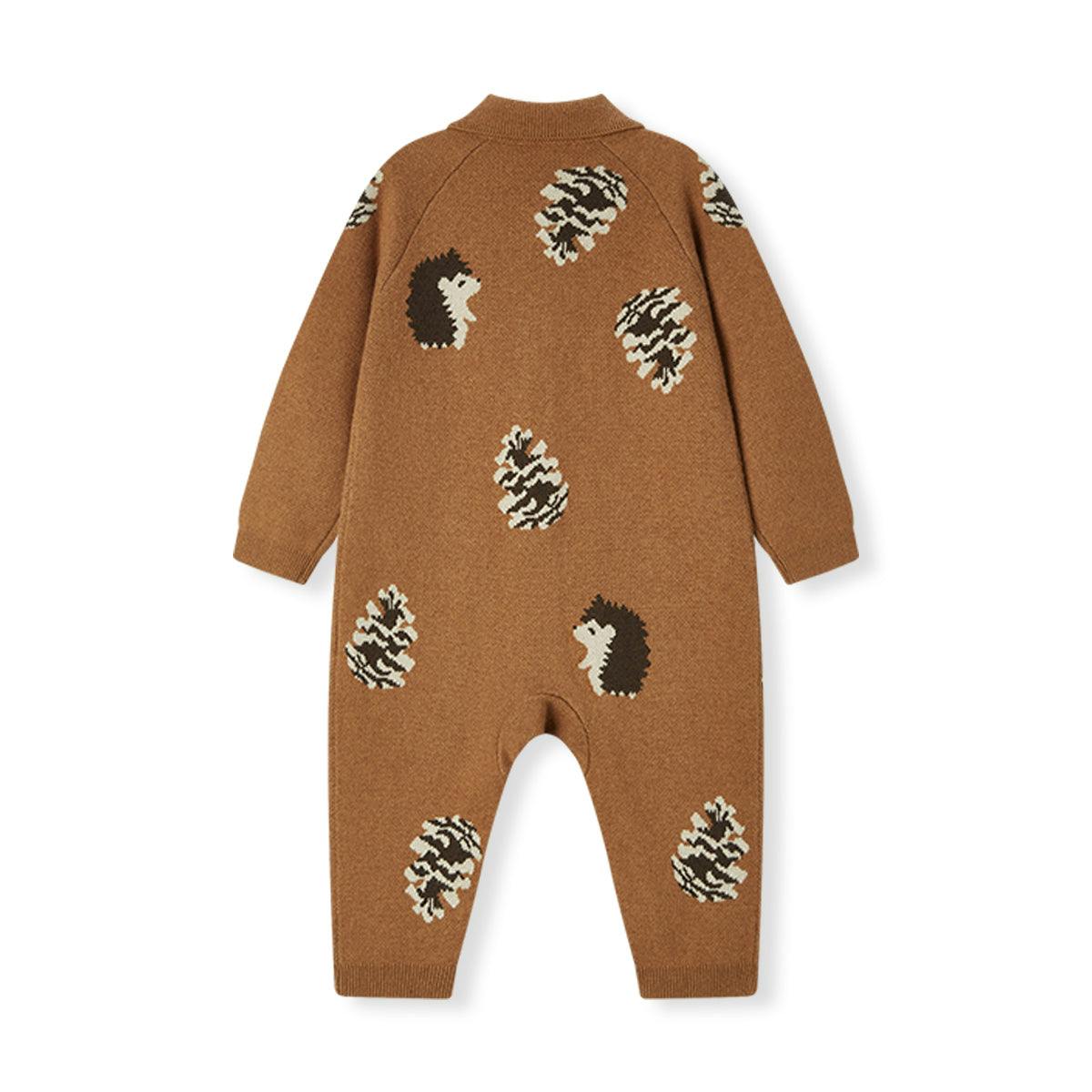 Pinecone & Knitted Collar Jumpsuit