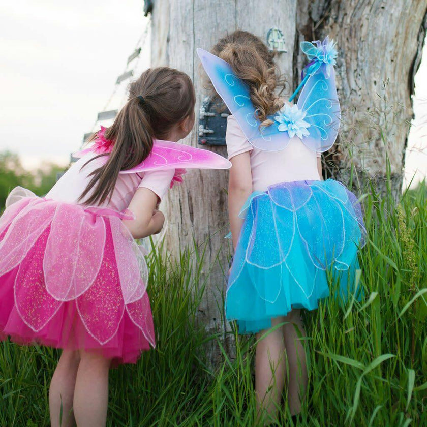 Fancy Flutter Skirt Sets with Wings & Wands