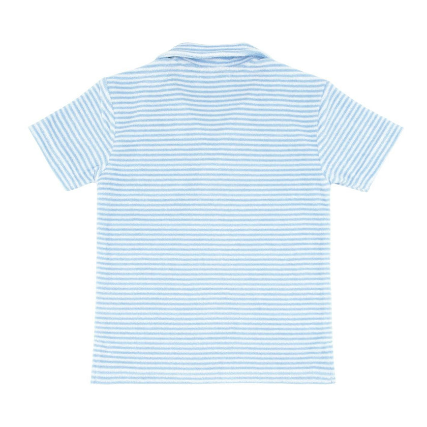 boys powder blue stripe french terry polo