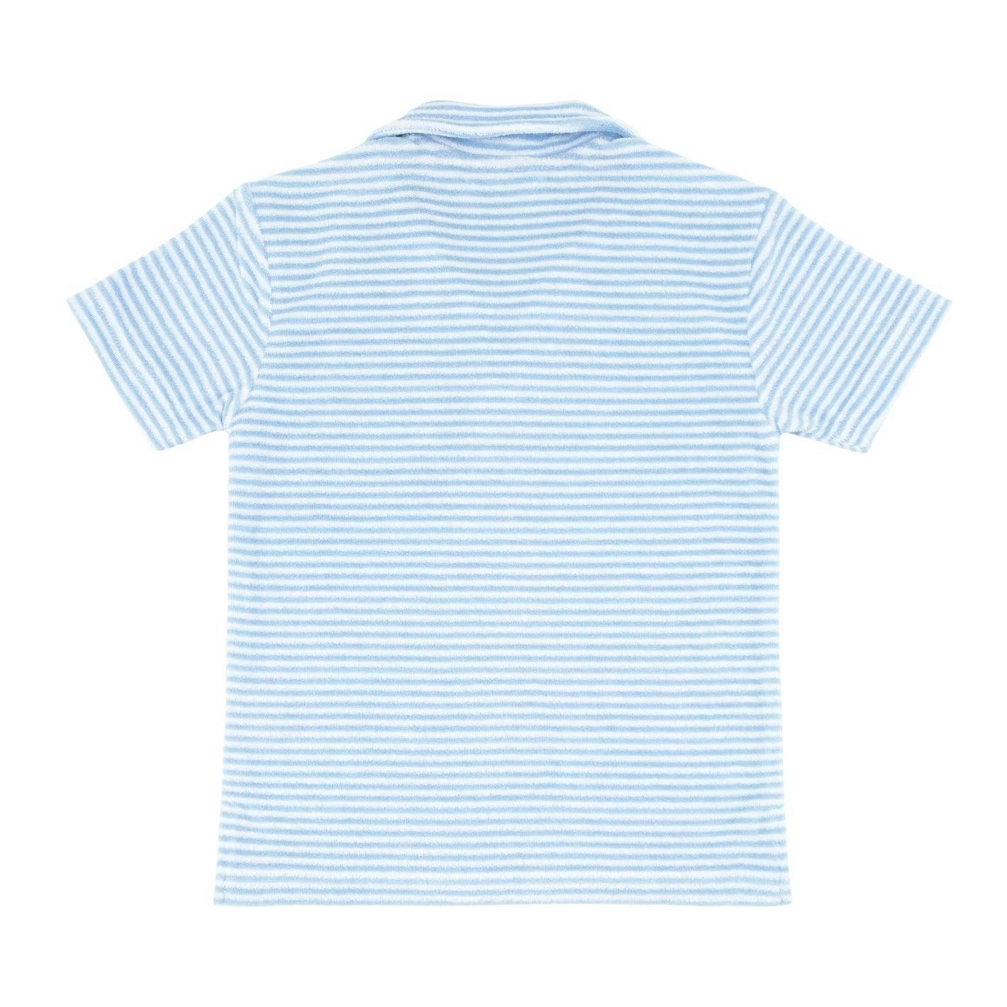 boys powder blue stripe french terry polo