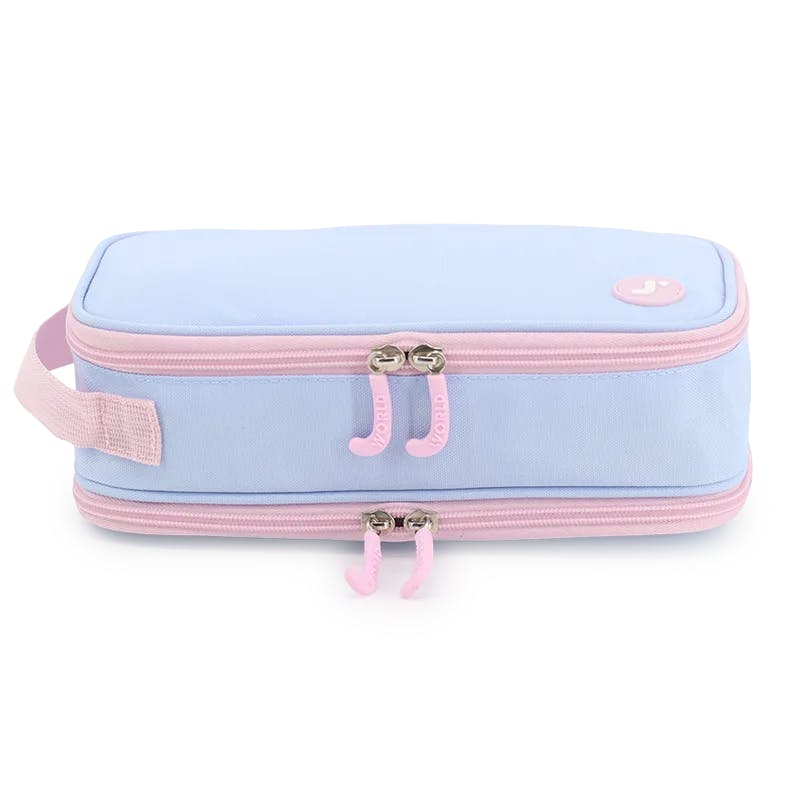Oz Daypack Backpack with Doodle Large Pencil Case in Baby Blue