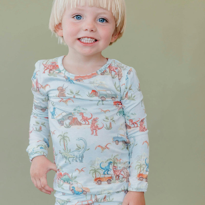2pc Long Sleeve Pajama Set - Dino Explorer
