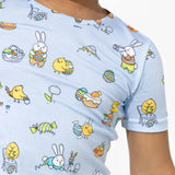 Easter Blue Kids Bamboo Short Set