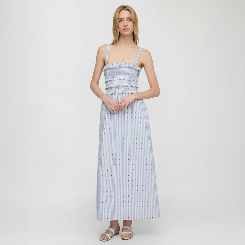 The Analise Nap Dress - Blue Swiss Dot