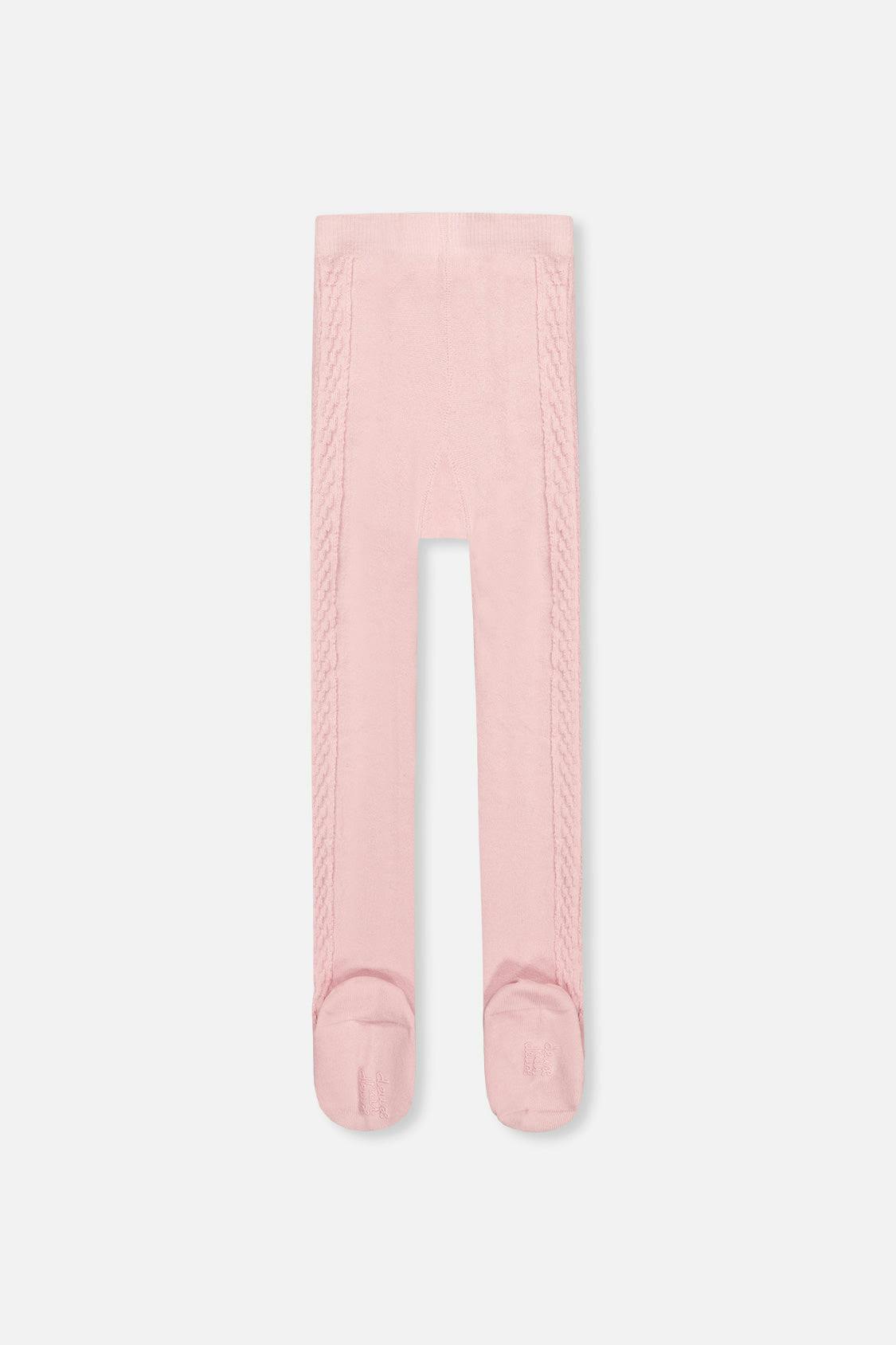 Knit Textured Tights Dusty Pink