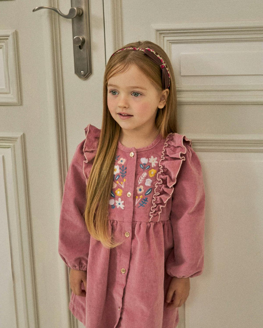 Maddie Ruffle Corduroy Dress