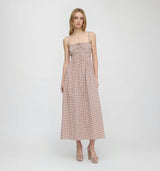 The Larissa Nap Dress - Cognac Gingham