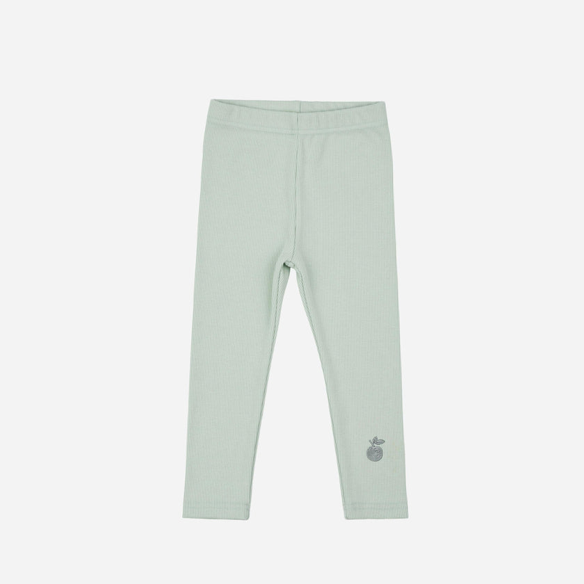 Embroidered Cotton Leggings Mint