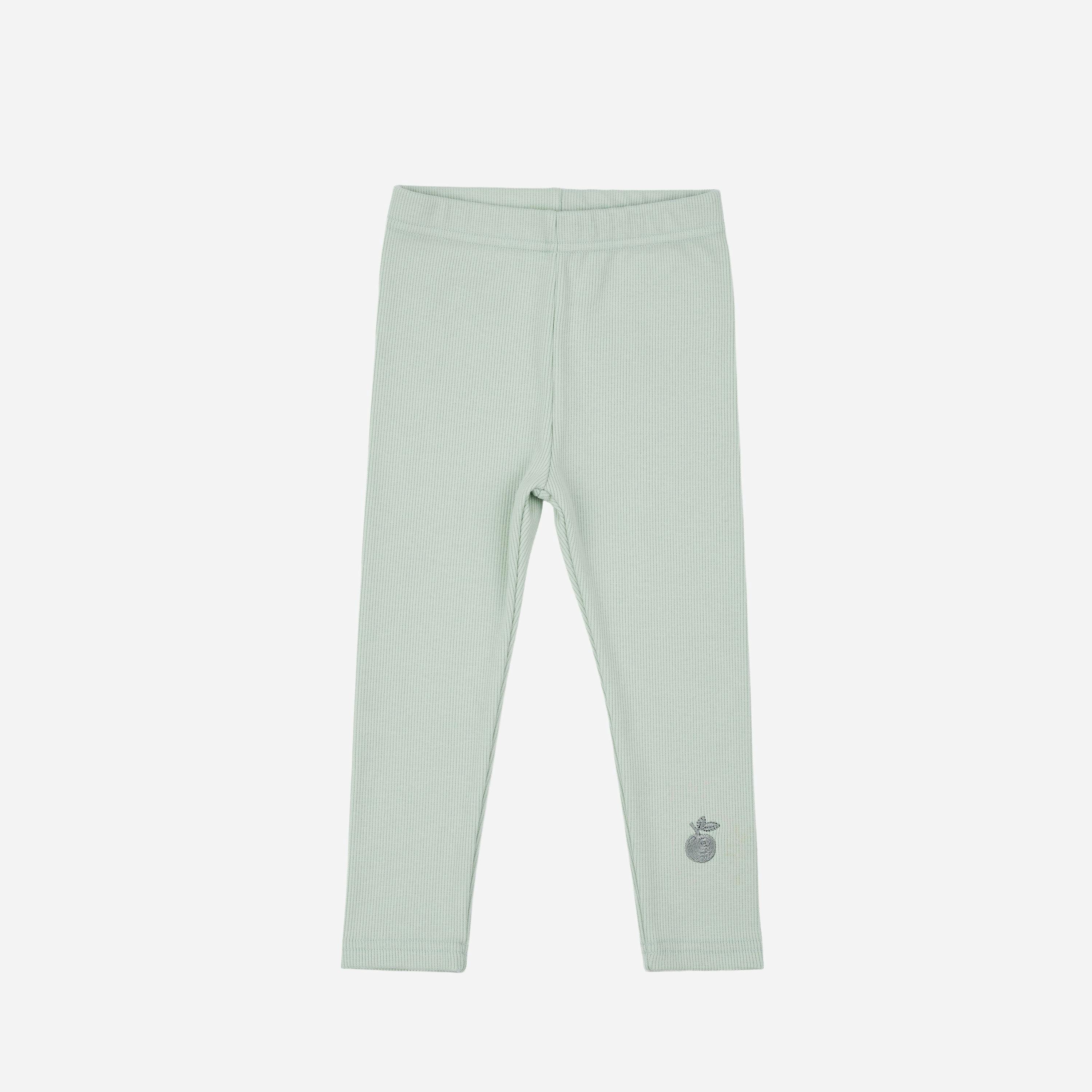 Embroidered Cotton Leggings Pink
