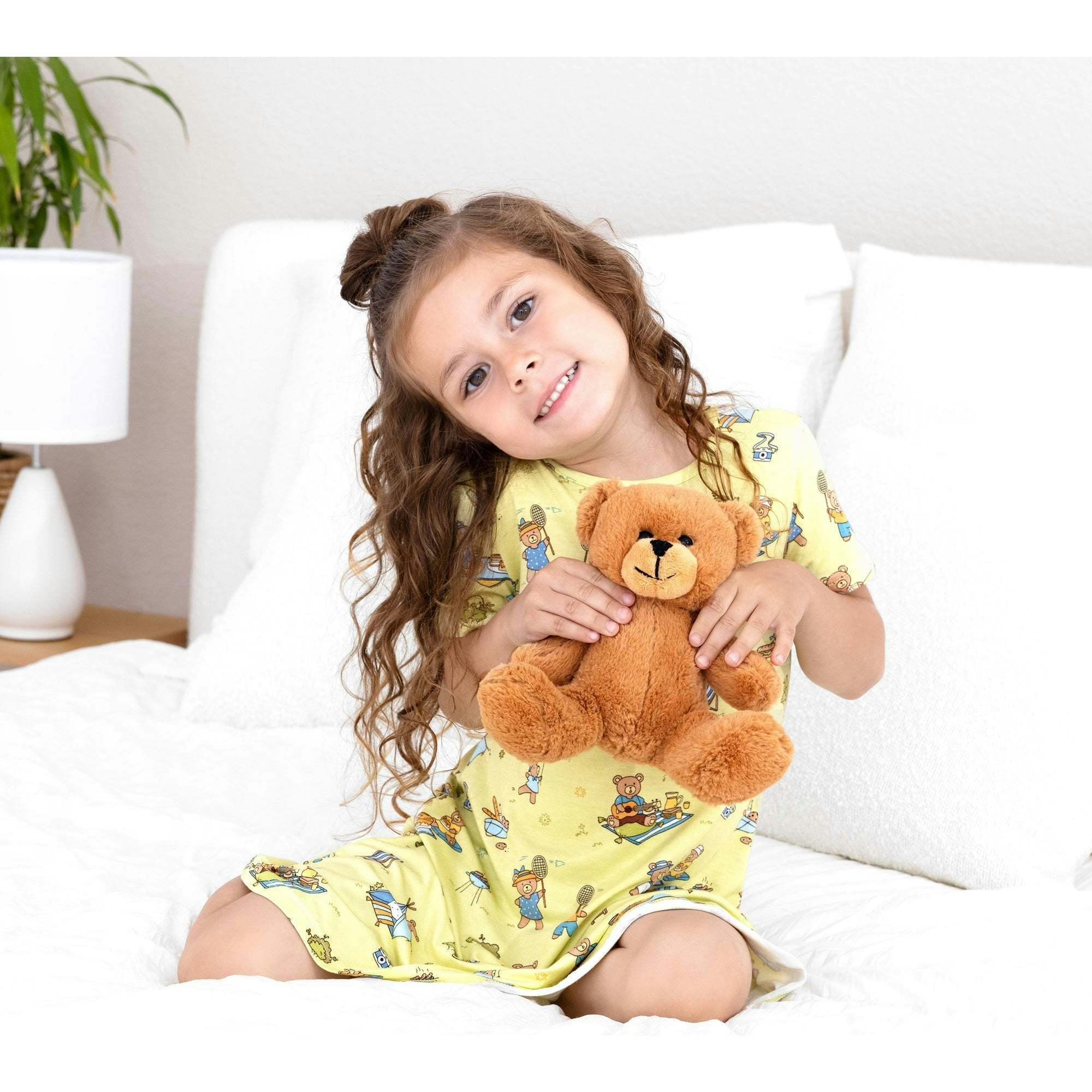 Teddy Picnic Girls' Short Sleeve Dress