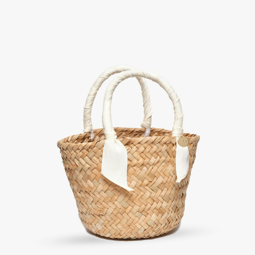 Mini Rosie Ribbon Straw Tote