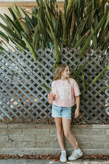 Cropped Boxy Beach Vibes Tee / Pink