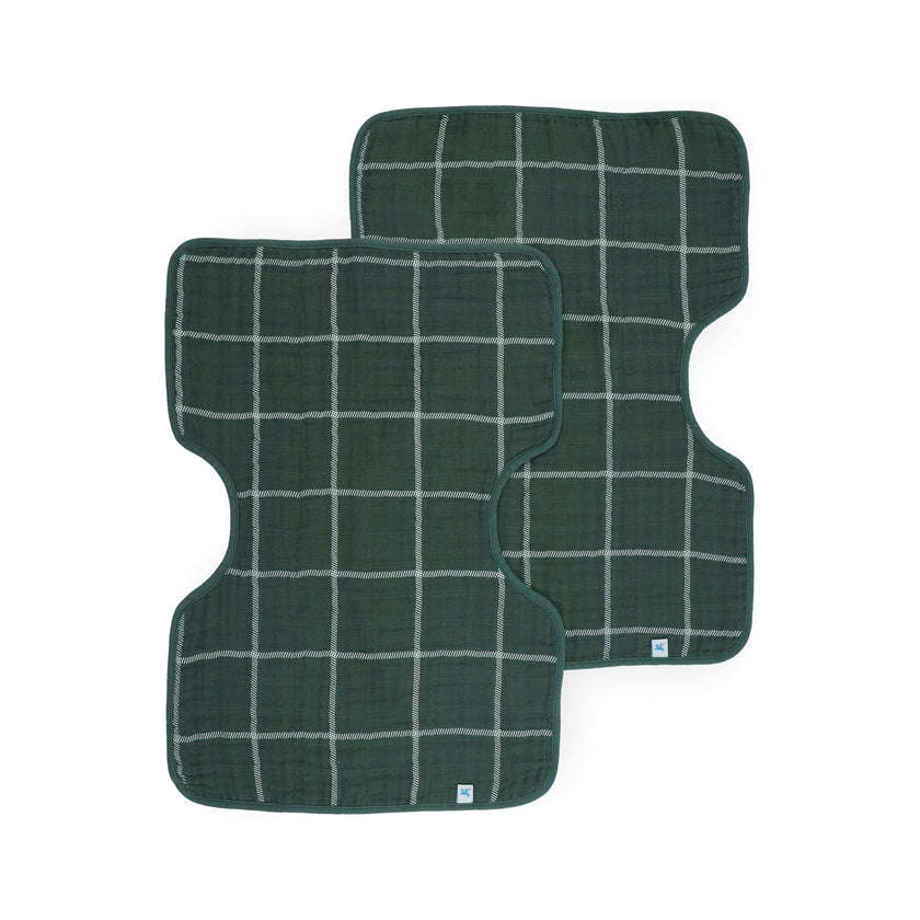 Cotton Muslin Burp Cloth 2 Pack - Evergreen Plaid