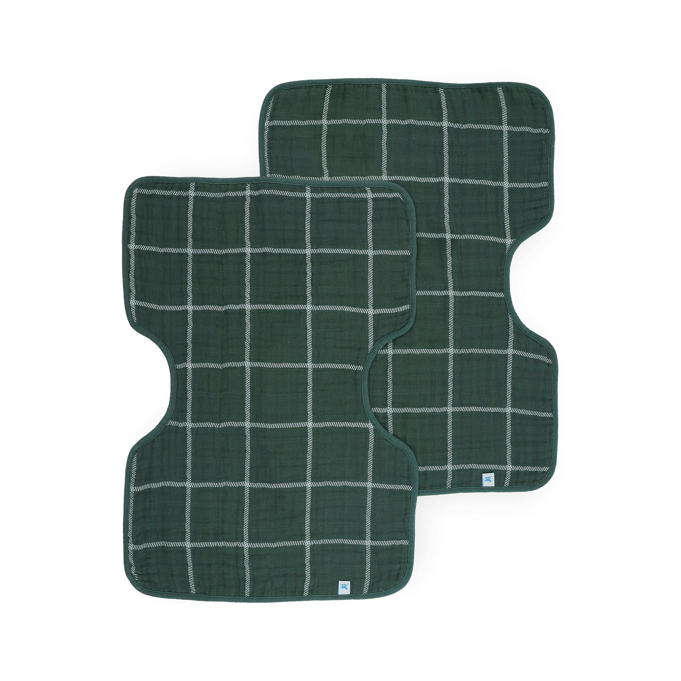 Cotton Muslin Burp Cloth 2 Pack - Evergreen Plaid