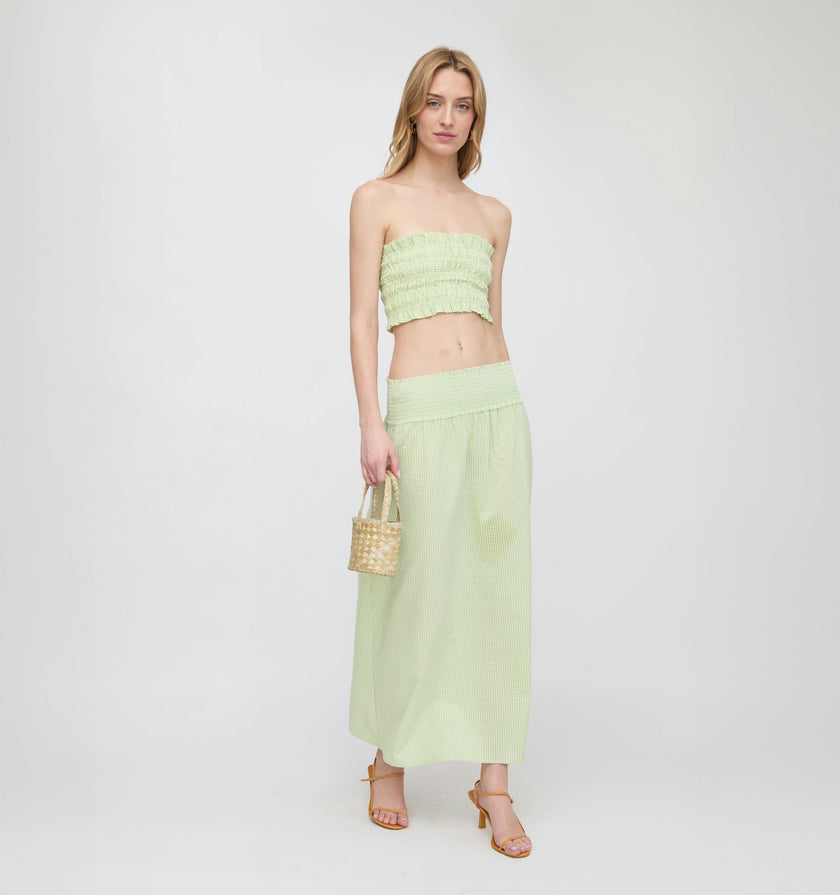 The Delphine Nap Skirt - Lime Gingham