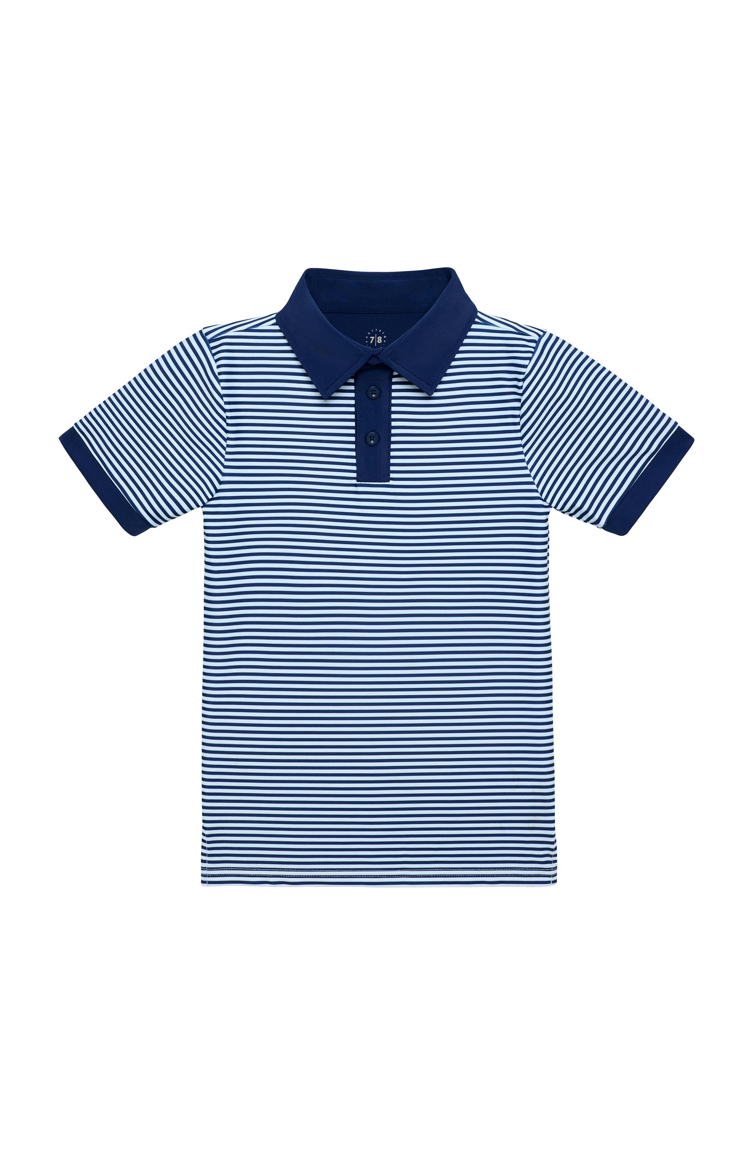 navy thin stripe polo shirt