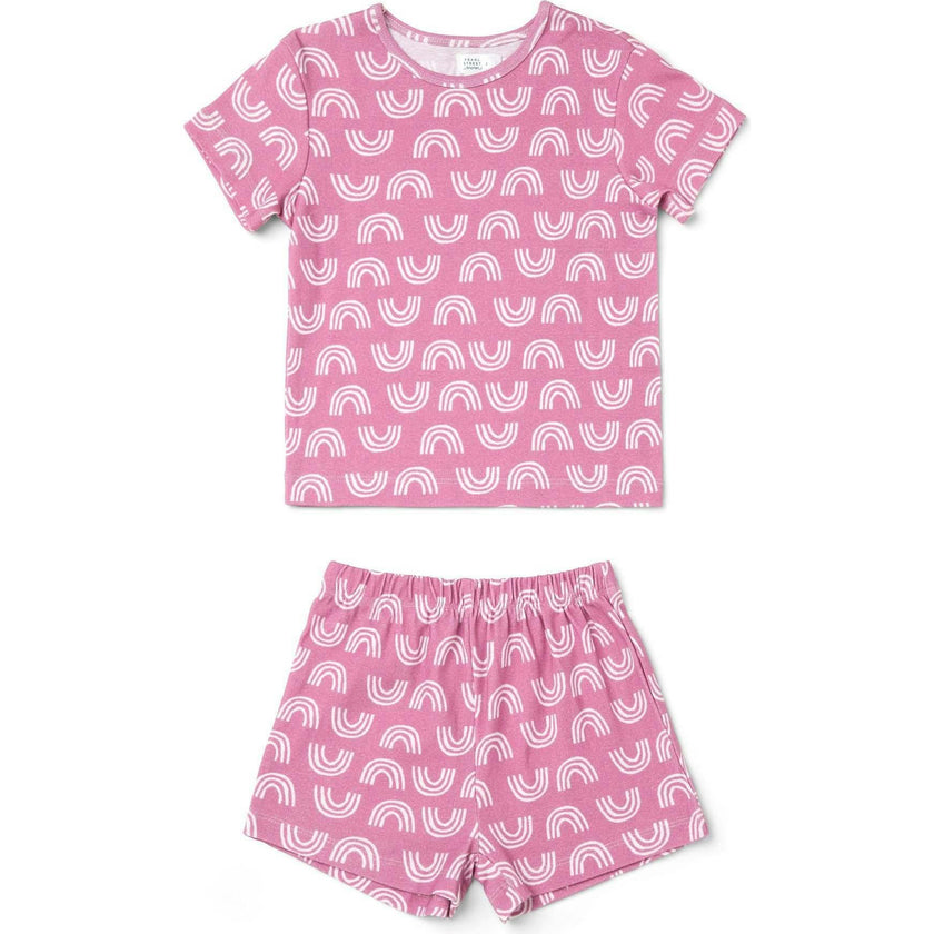 Rainbow Print 2-Piece Short Sleeve Tee & Short Playset