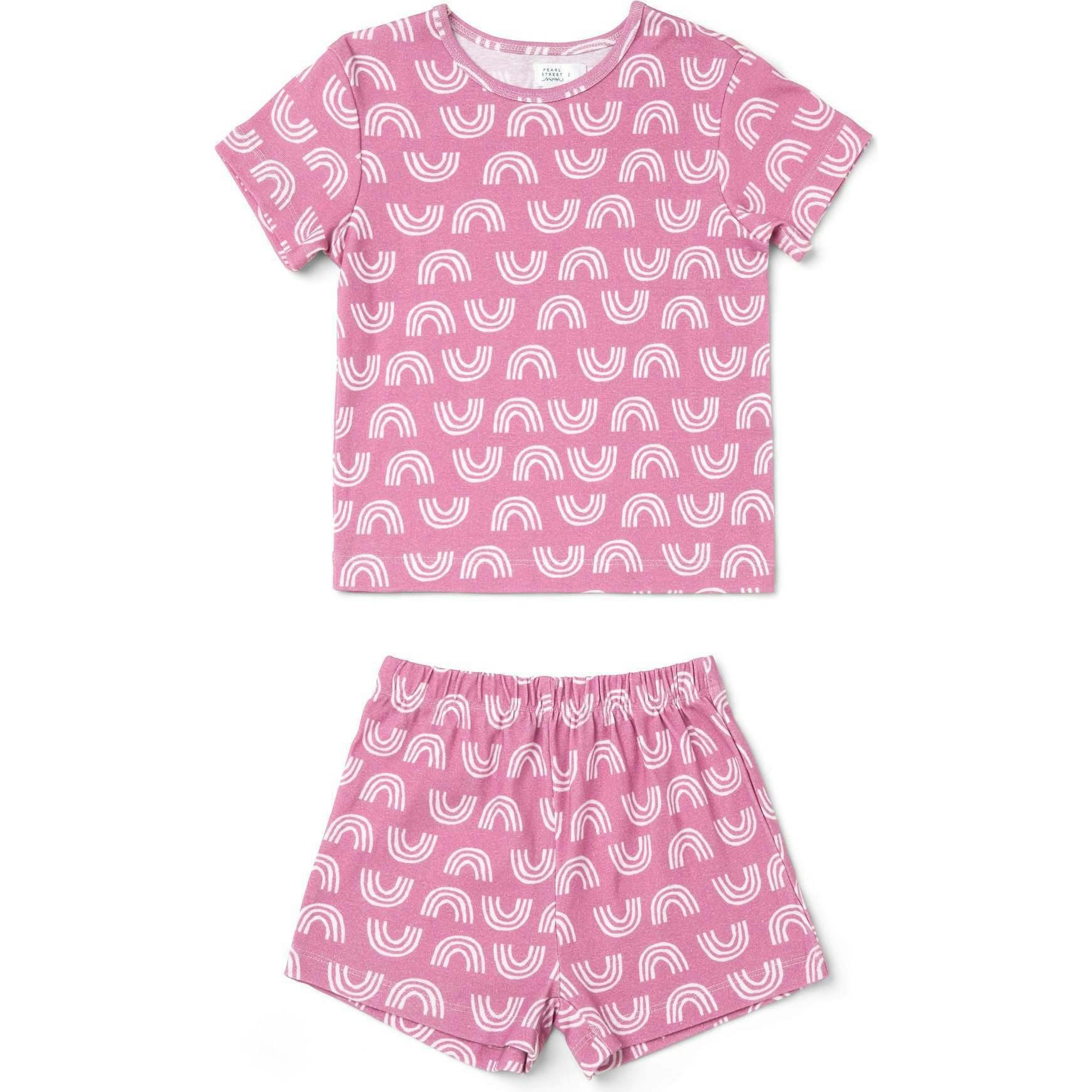 Rainbow Print 2-Piece Short Sleeve Tee & Short Playset