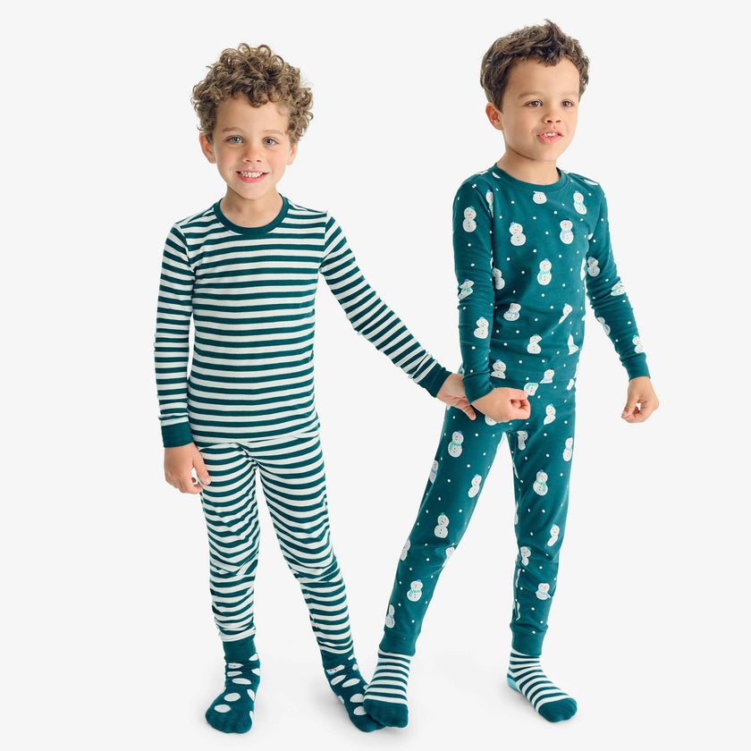 Kids organic PJ pant in frosty friends