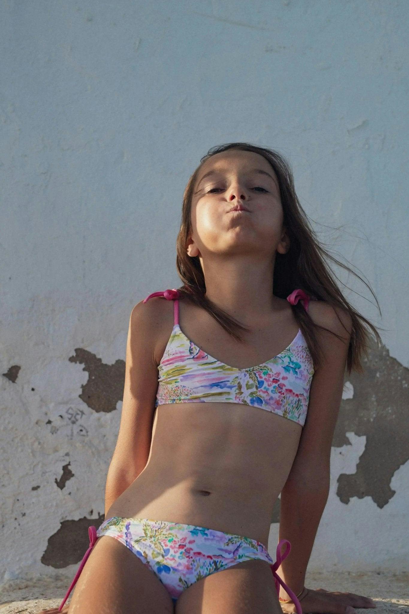 Girls' two-piece swimsuit, pink| GIGI 2P