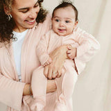 GROW WITH YOU FOOTIE | ROSE — Bamboo Organic Cotton Blend, 0–6M