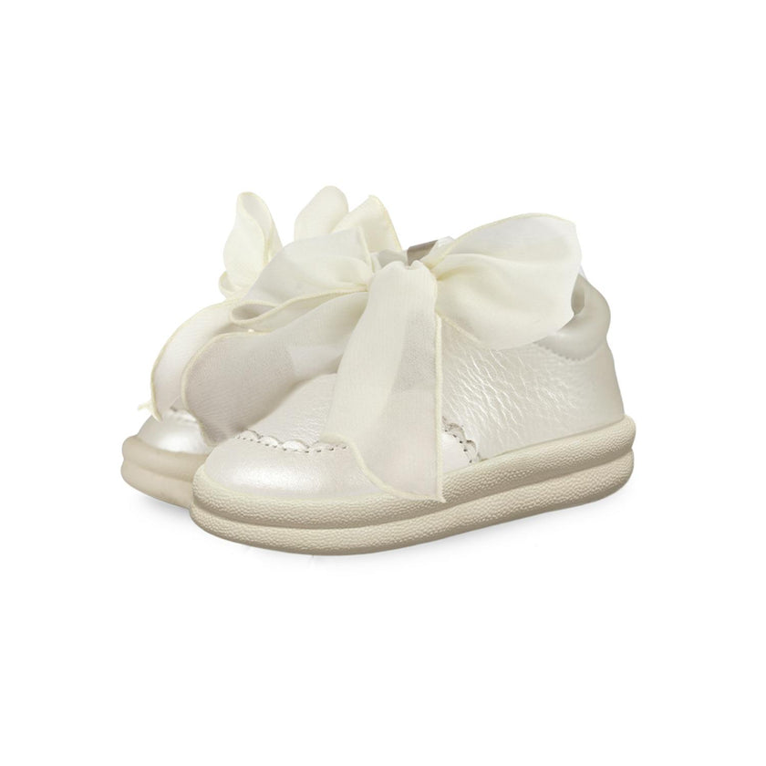 Brookli Sneakers | Off White Metallic Leather