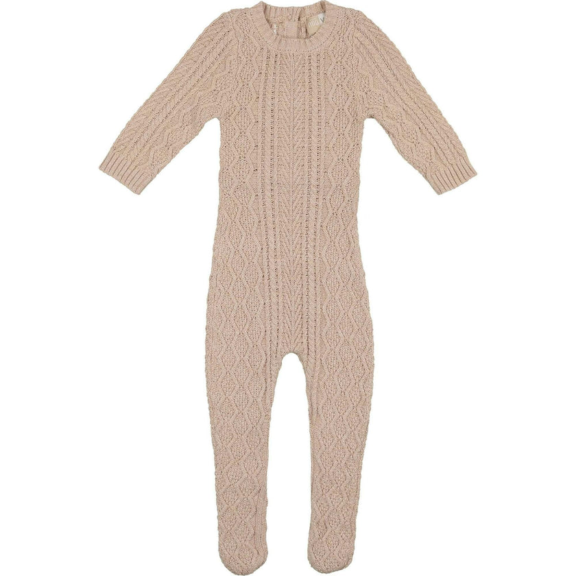 Marled Multi Knit Crew Neck Sweater Long Sleeve Footie