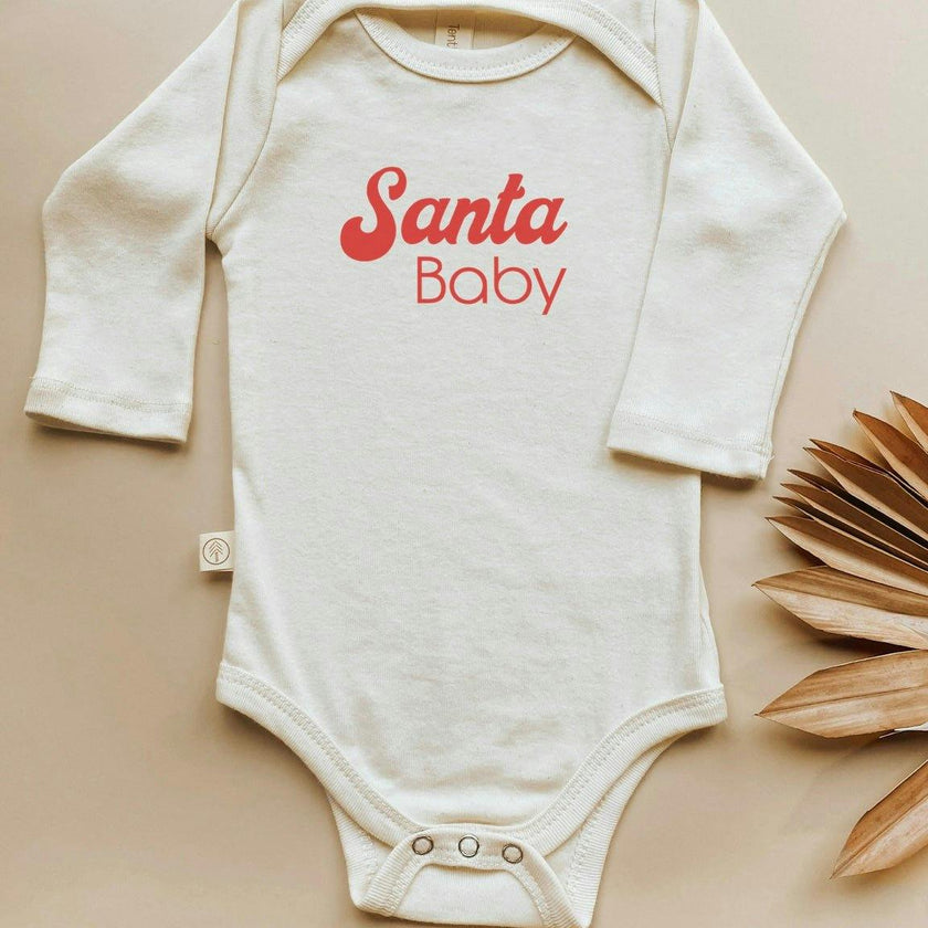 Santa Baby Organic Baby Bodysuit Long Sleeve