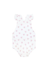 Pink Heart Print Ruffle Bubble