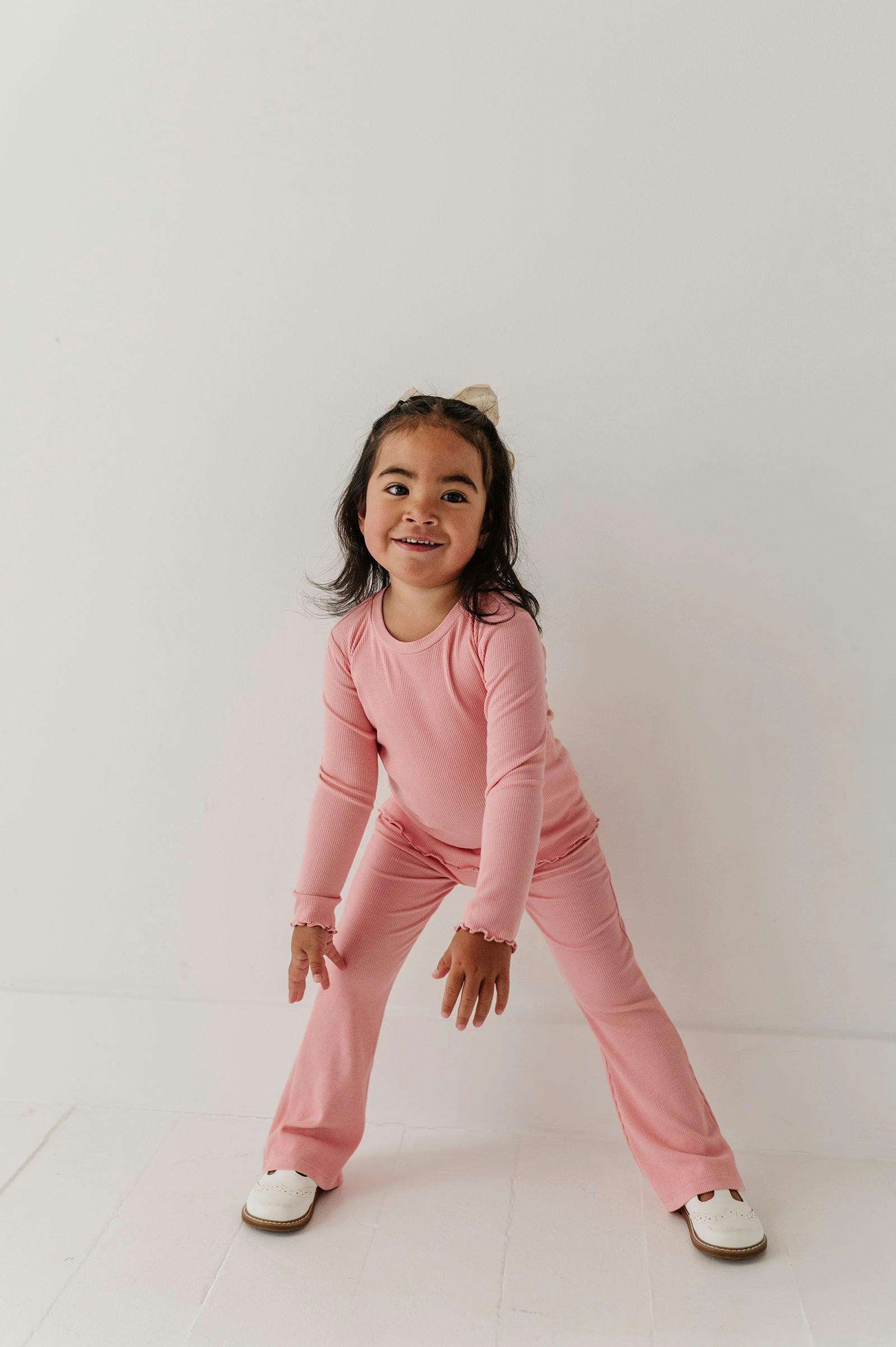 Girls Flare Pants in Rose Elegance