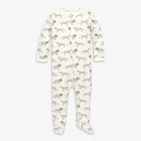 Baby organic animal friends zip footie