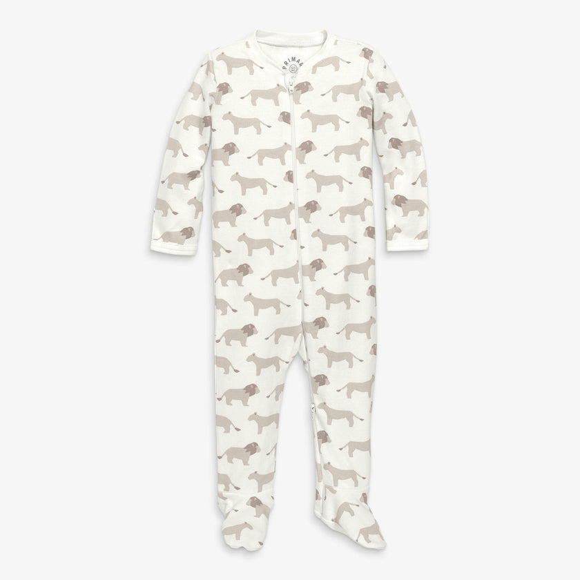 Baby organic animal friends zip footie