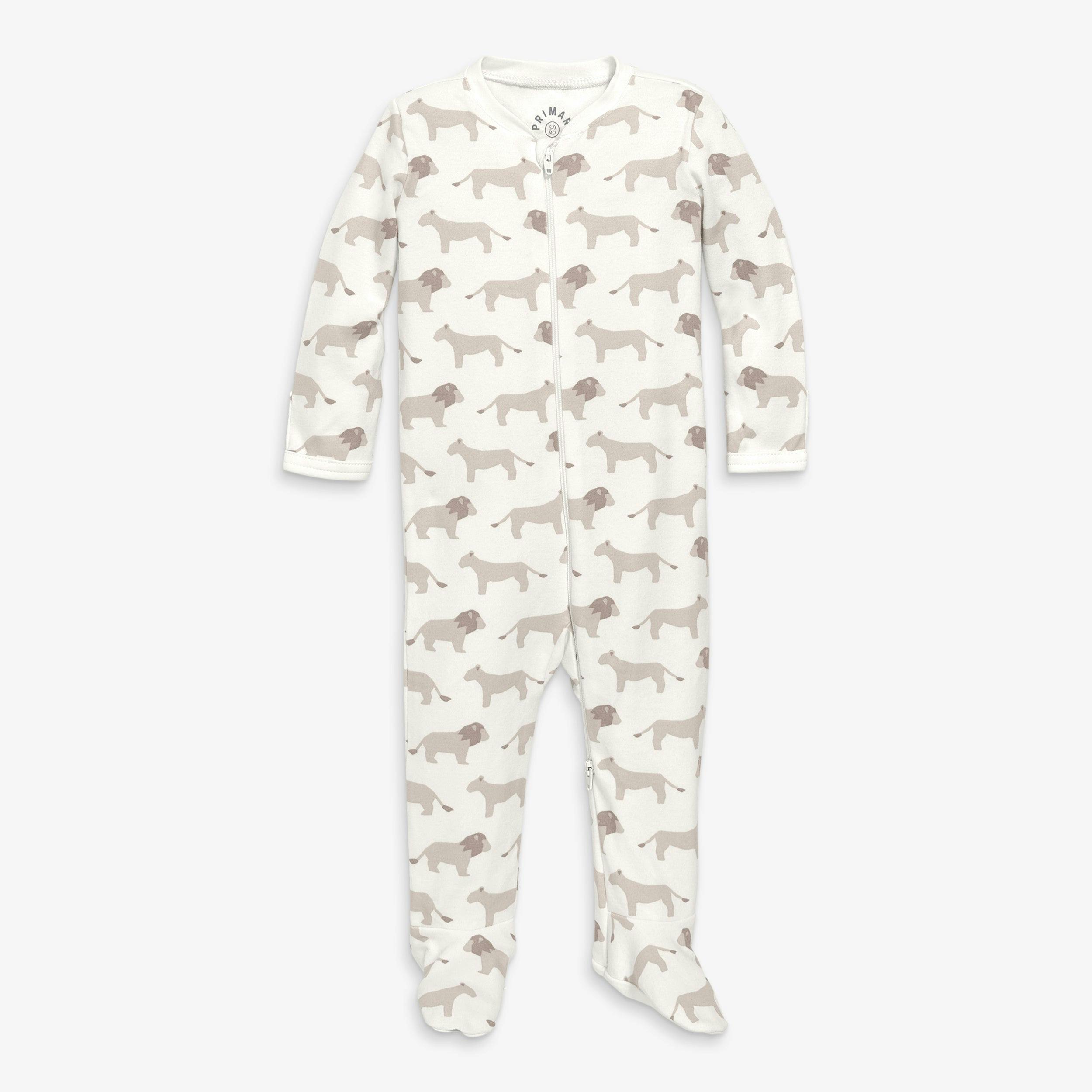 Baby organic animal friends zip footie