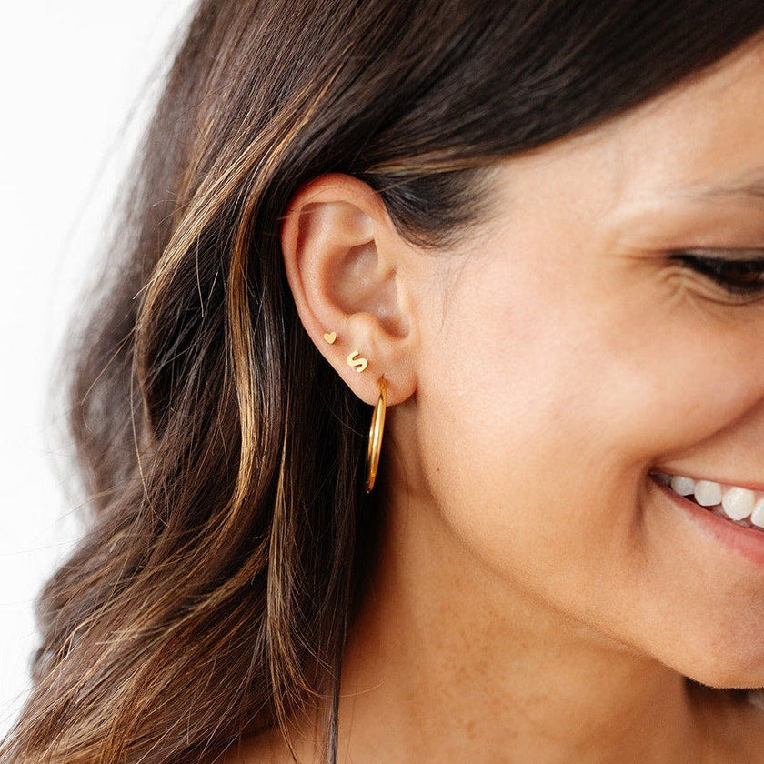 Thin Gold Hoop 8mm Earrings
