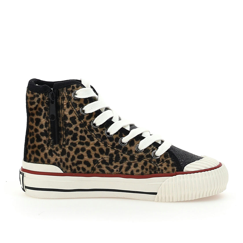Black Mickey Leopad High Top Sneakers