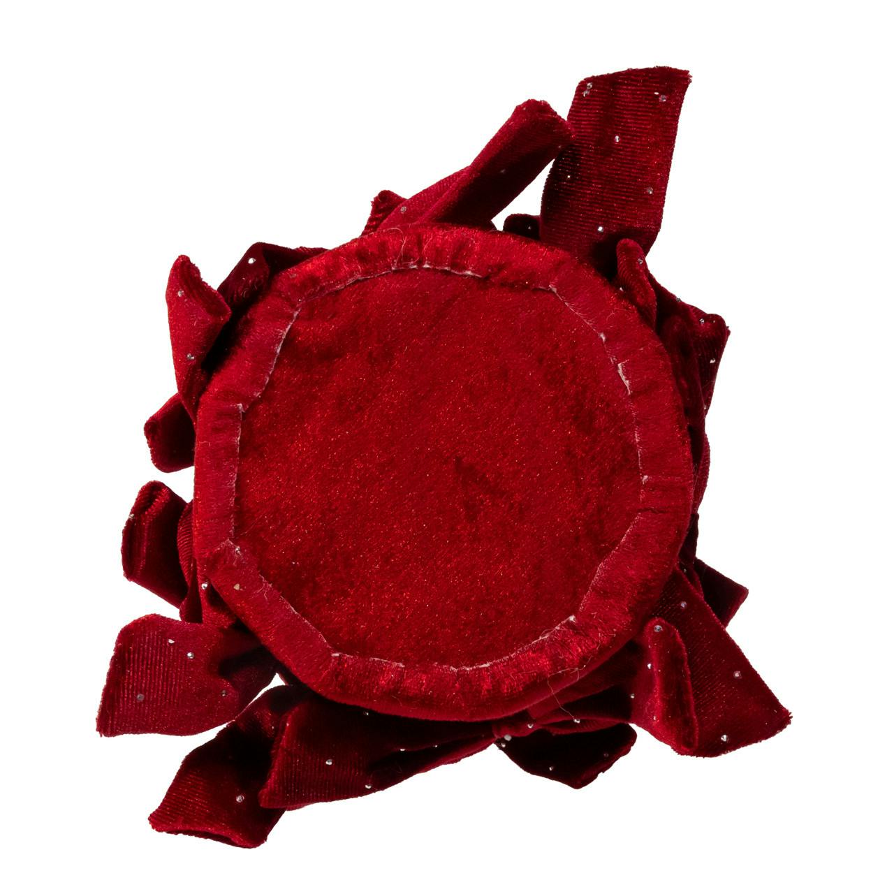 Kurt Adler 15.75-Inch Burgundy Bow Tree With Diamond Gemstones