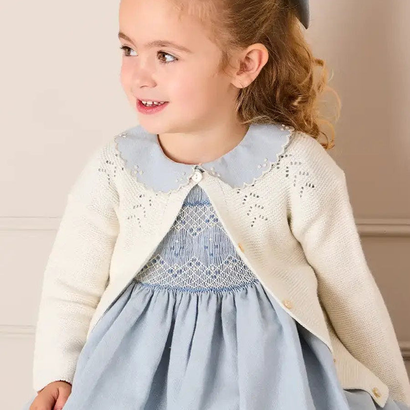 Openwork Cotton Cardigan in Cream (6mths-10yrs)