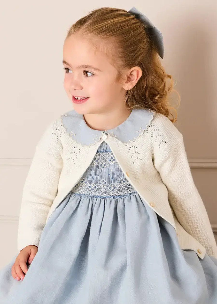 Openwork Cotton Cardigan in Cream (6mths-10yrs)