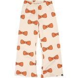 All-over Bow Graphic Print Elastic Waistband Wide Leg Flared Leggings