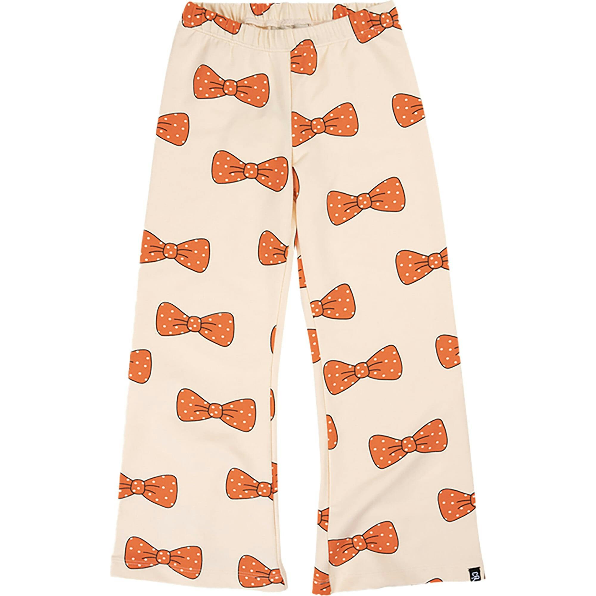 All-over Bow Graphic Print Elastic Waistband Wide Leg Flared Leggings