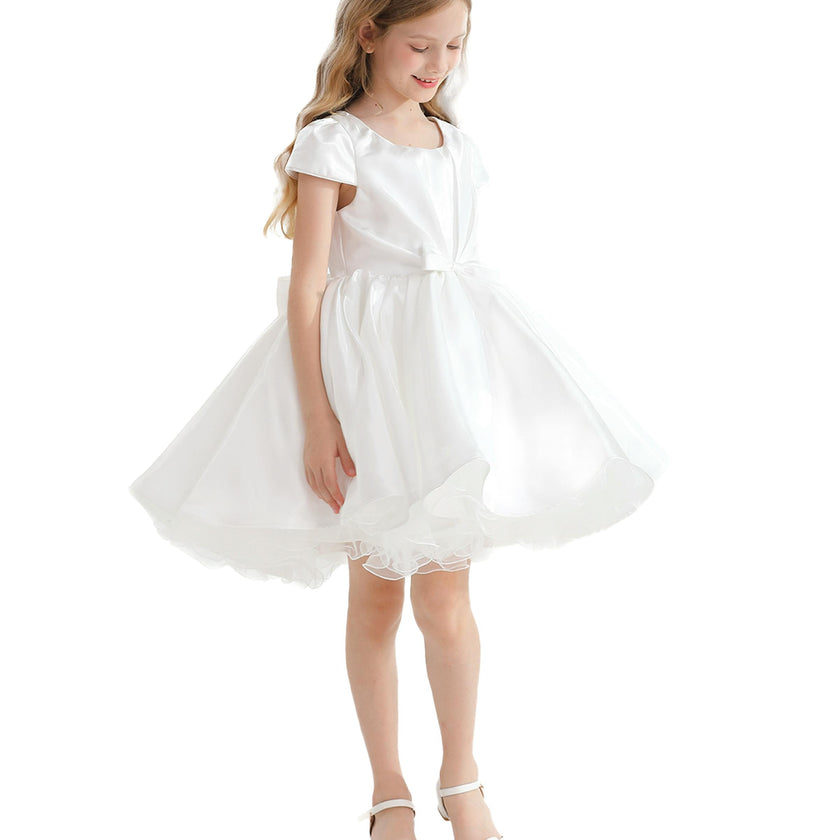 White Bow Short Solera Dress