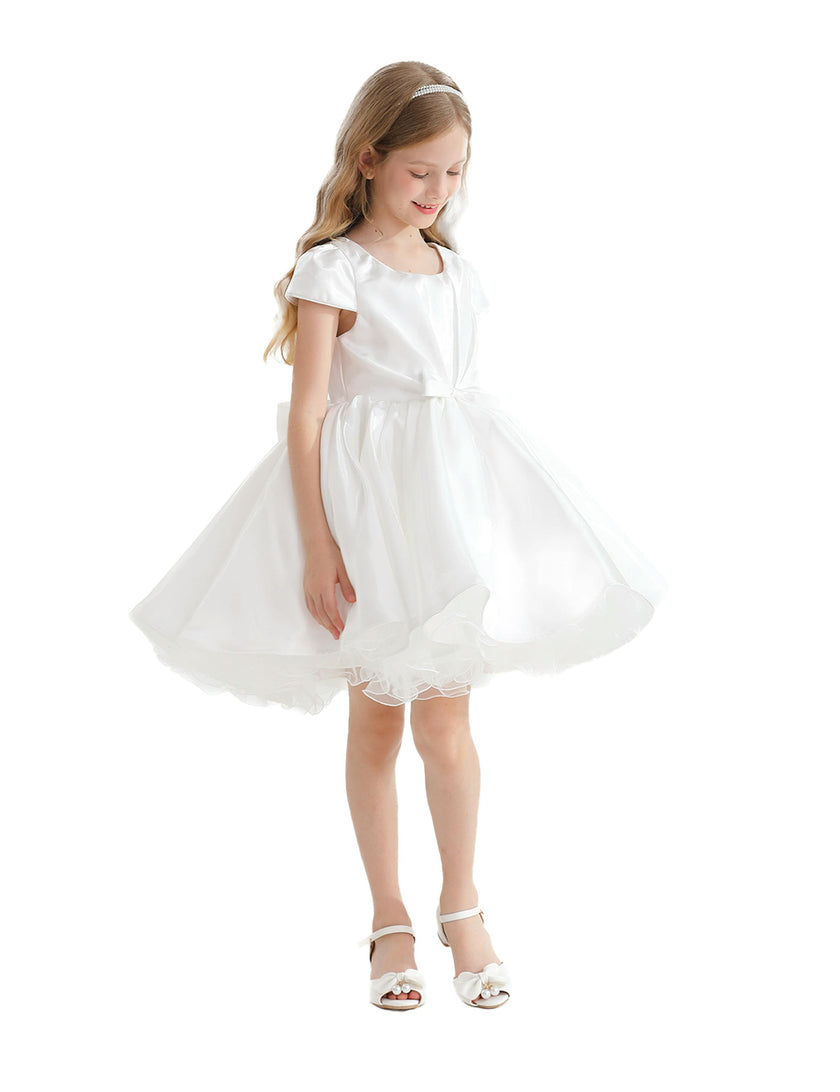 White Bow Short Solera Dress