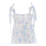 White Floral Summer Blouse
