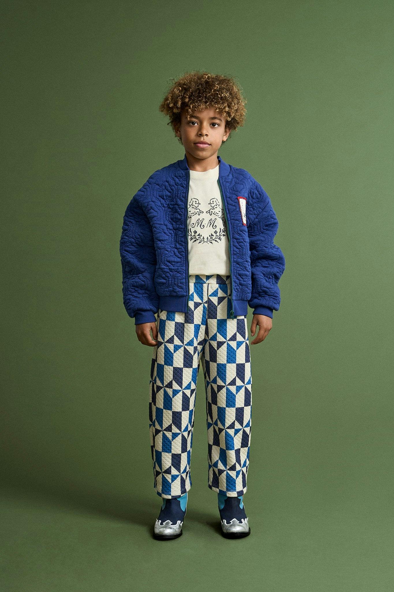 POSTCARD QUILTED BOMBER BLUE