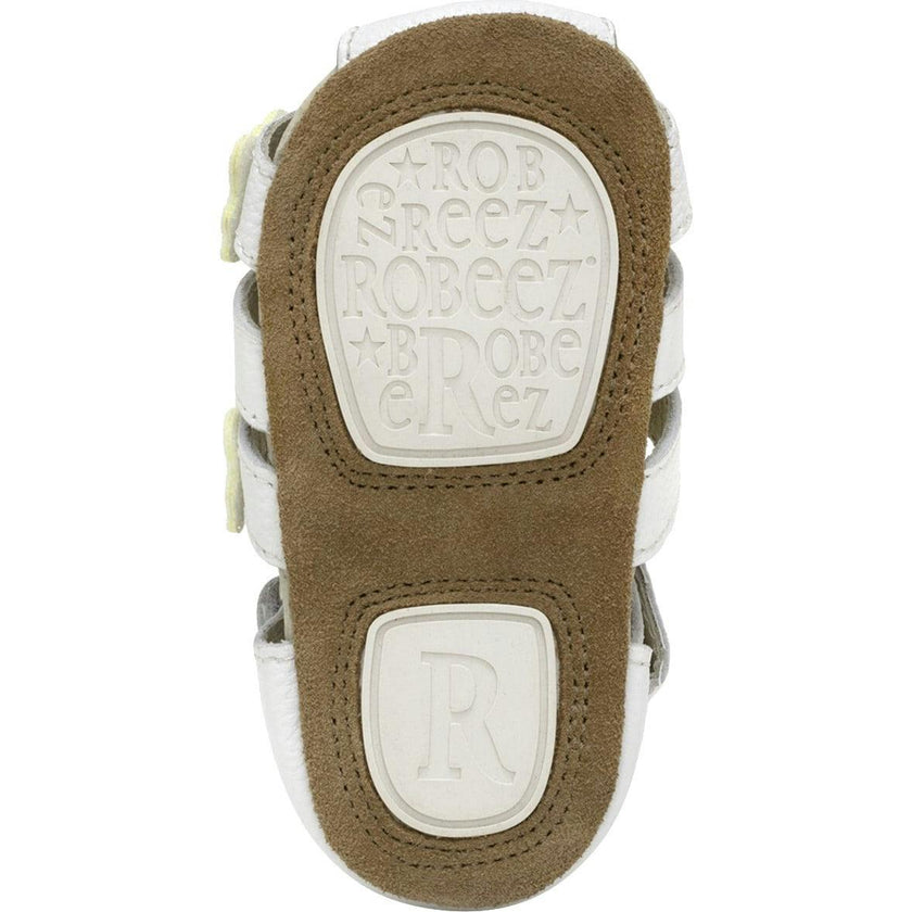 Mariposa White Leather Sandal